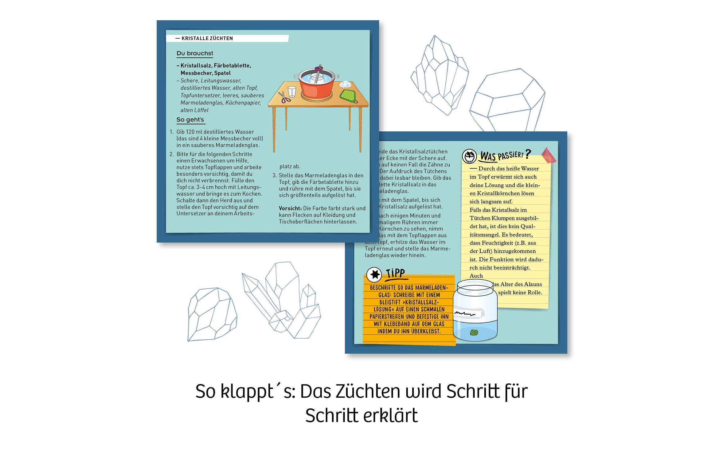 Experimentierkasten Überraschungs-Kristalle selbst züchtenKristallwachstum über Nacht