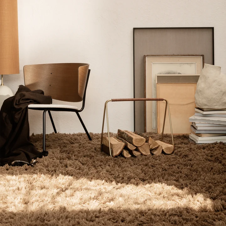 Ferm Living - Meadow Hochflor Teppich, 200 x 300 cm, light sand