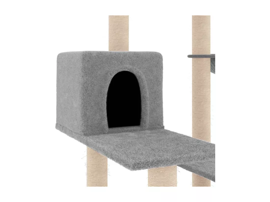 Arbre à chat avec griffoirs en sisal gris clair 82,5 cm