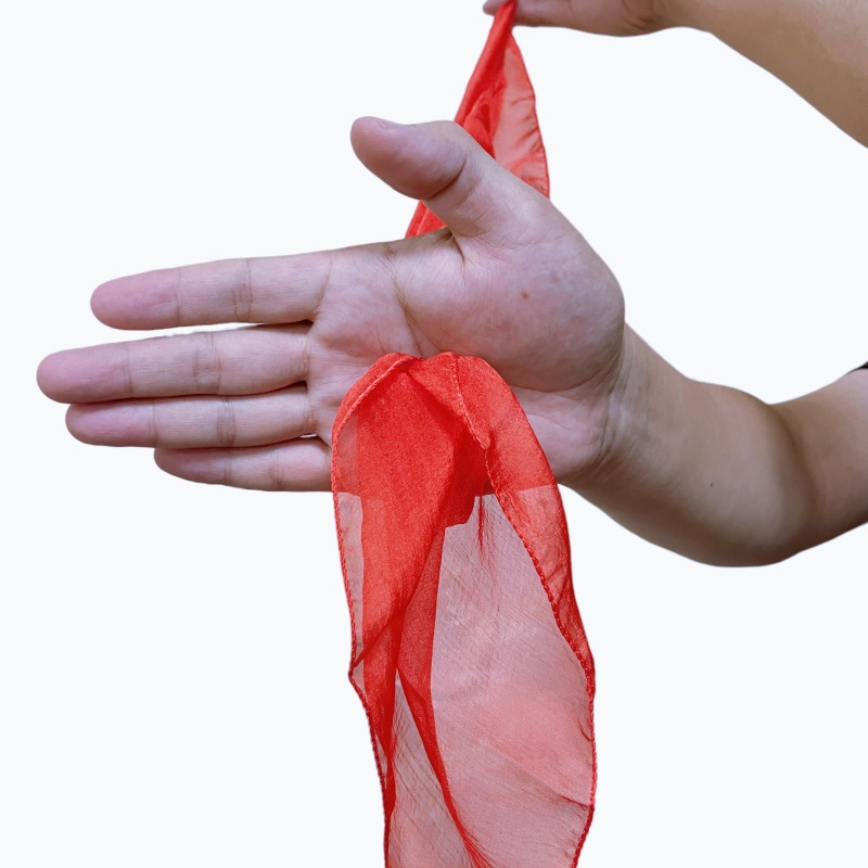 (45x45cm) Zaubertrick Tuch Optische Täuschung Spielzeug Magisches Illusions Zubehör inkl. Hand Klemme - Rot