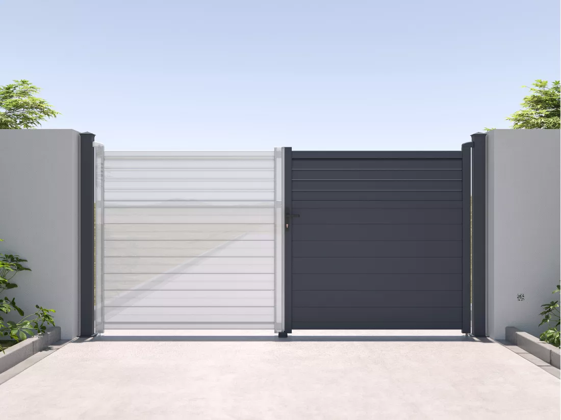 Pilier pour portail en aluminium - L15 cm x H190 cm - anthracite - NERETO