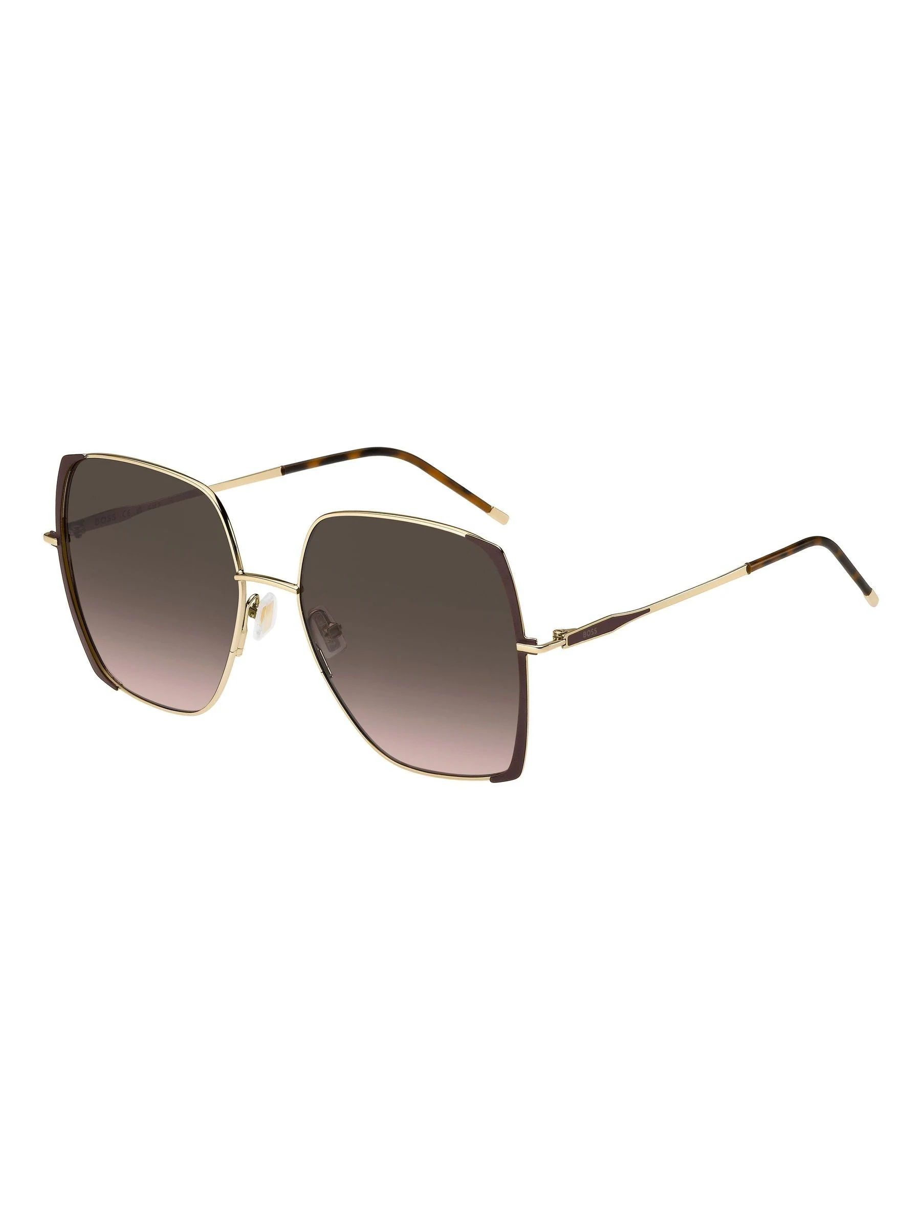 BOSS - Oversized vierkante gouden zonnebril