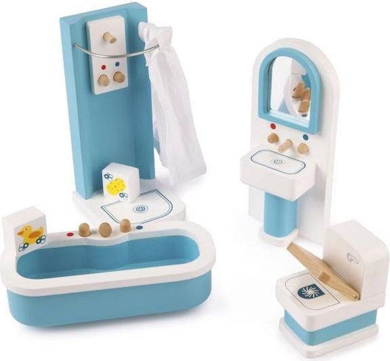 Tidlo - Houten Poppenhuis Meubels - Badkamer - 3dlg.