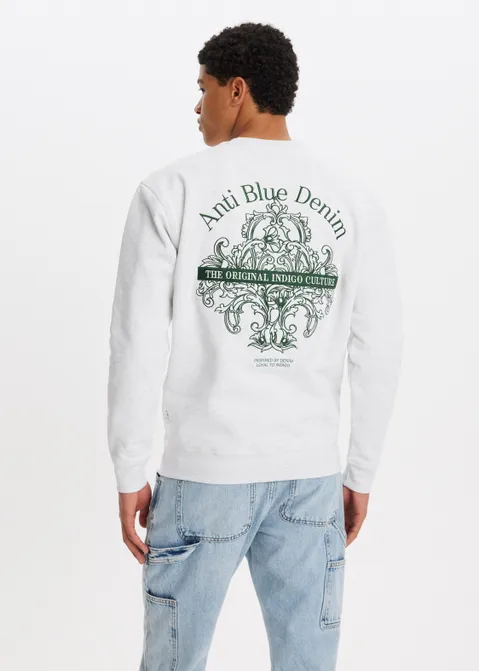 Sweater met print culture grijs (GRS.MEL)
