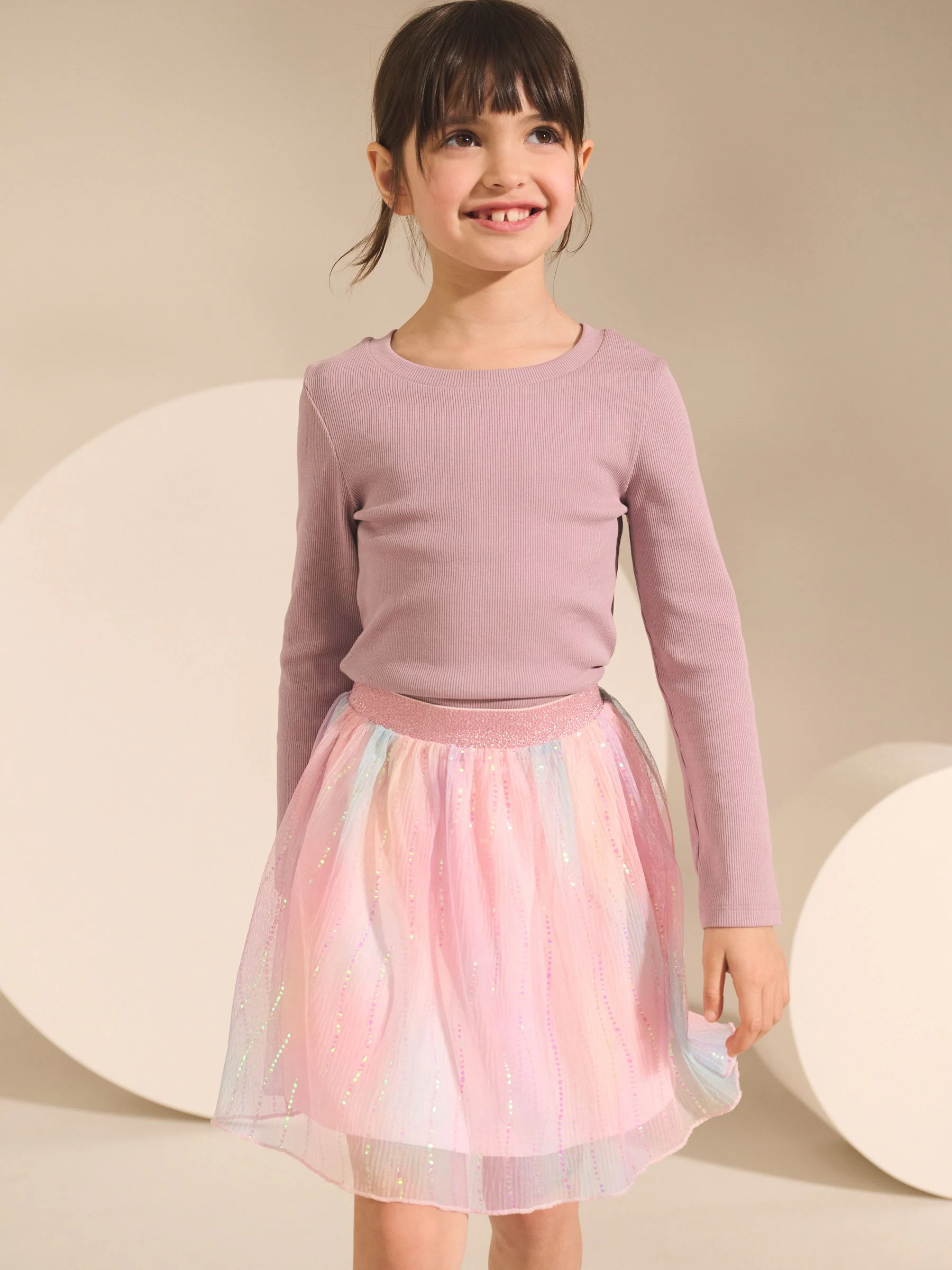 Pink Rainbow Sparkle - Rok met elastische taille (3-16jr)