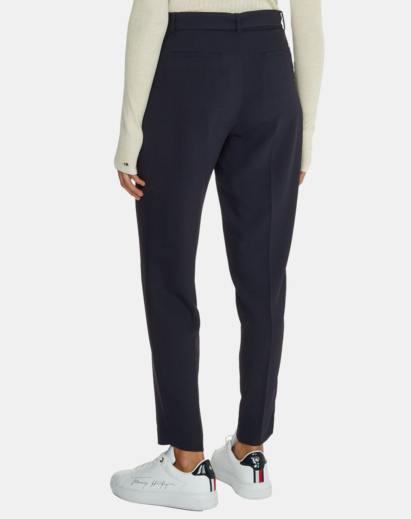 Tommy Hilfiger Pantalon taper en Twill Michelle bleu nuit