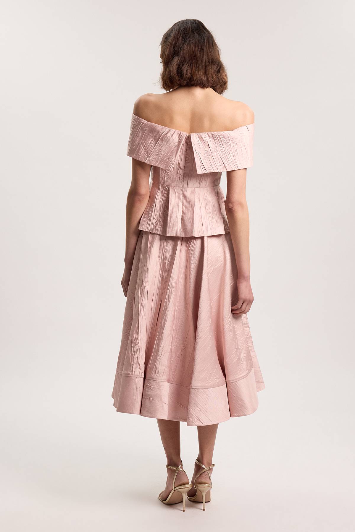KarenMillen Jupe Ample Midi En Twill Texturé Ajusté