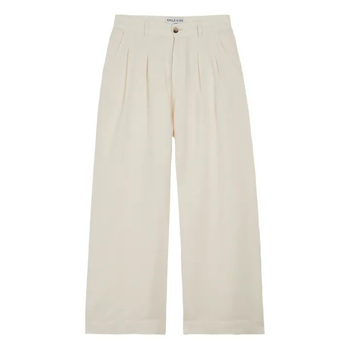 Emile et Ida Pantalon Zebulon Lin - Collection Femme | Crème