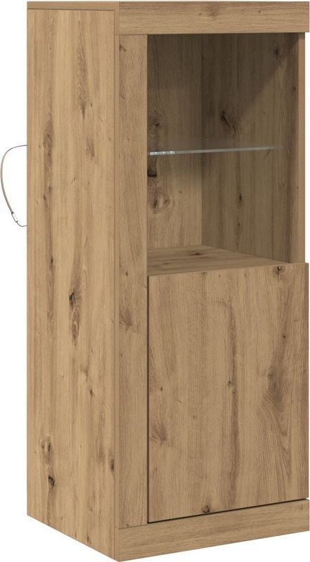vidaXL - Dressoir - Artisanaal Eiken - Met LED-verlichting - Functioneel Ontwerp