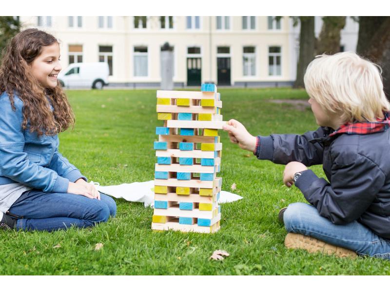 BS Toys Spiel Riesenturm ca. 100 cm Holzblockturm 60-teilig