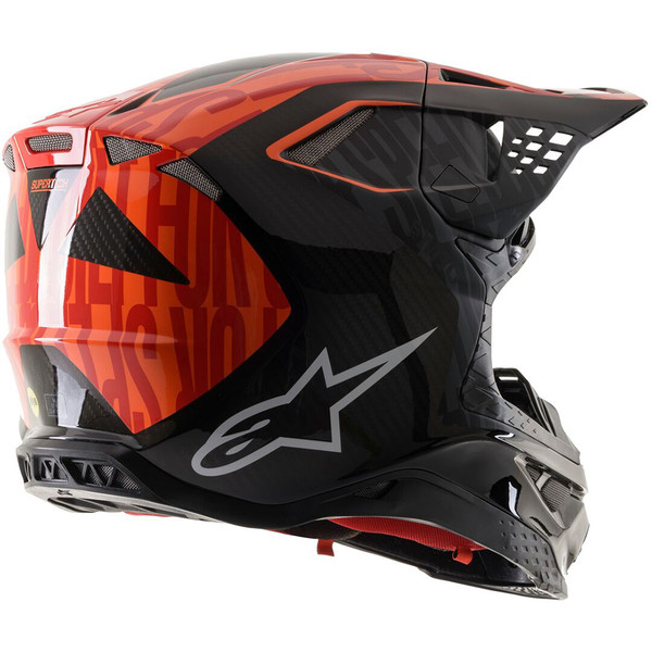 Alpinestars - Casque Supertech S-M10 Alloy Noir / Orange fluo / Rouge Mat