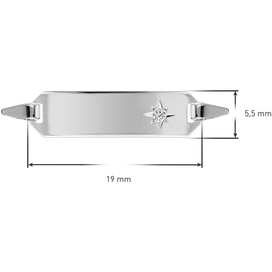 trendor Kinder Gravur-Armband 925 Silber mit Zirkonia 1412 cm silver