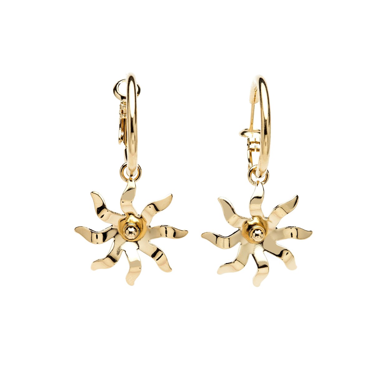 mini boucles d'oreilles créoles soleil doré à l'or fin - ÉOS