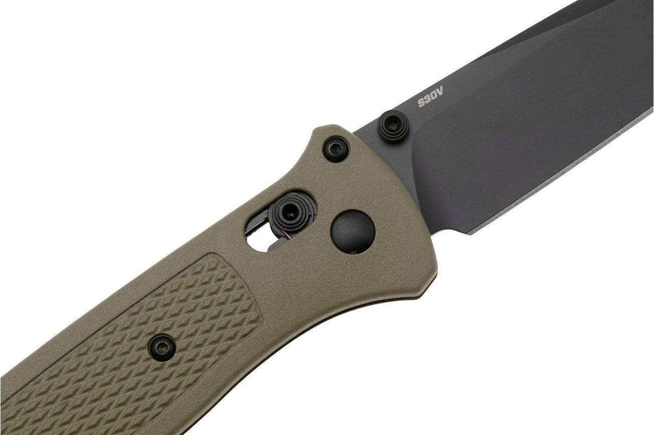 Benchmade Bailout 537BK-06 Black Cerakote CPM S30V, Ranger Green Grivory, zakmes