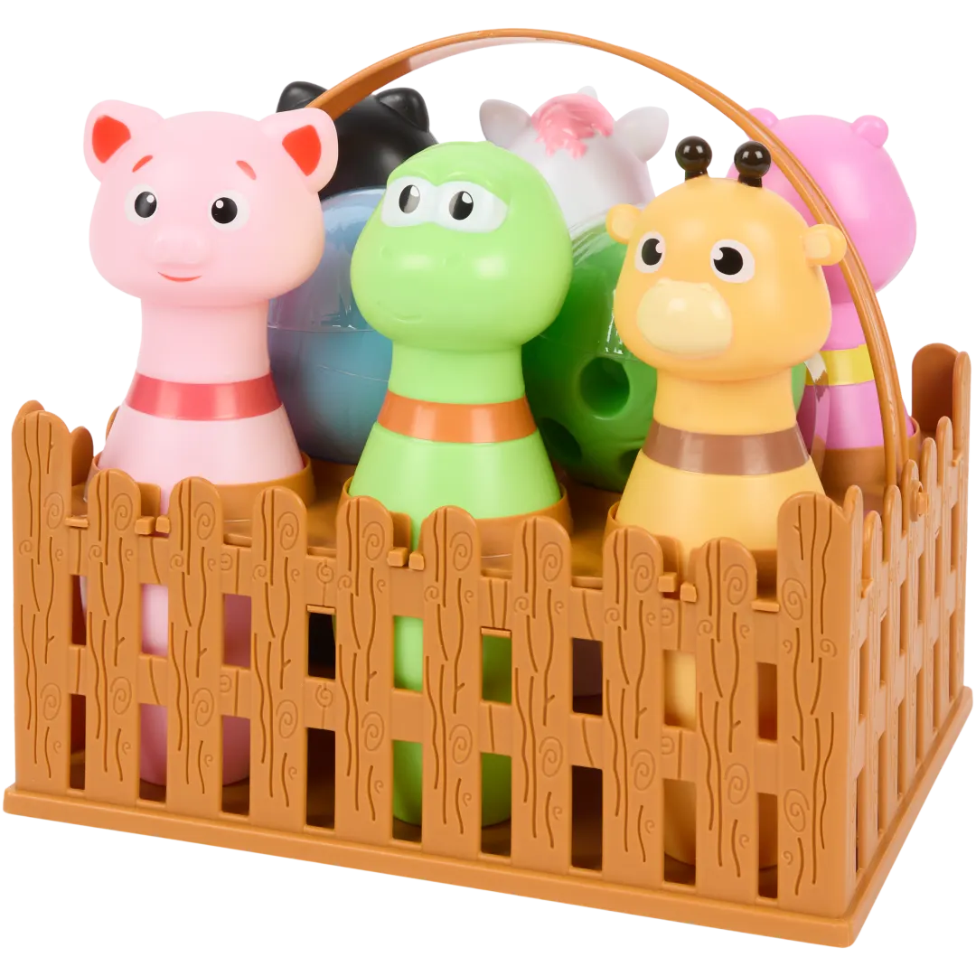 Dieren-bowlingset 9-delig