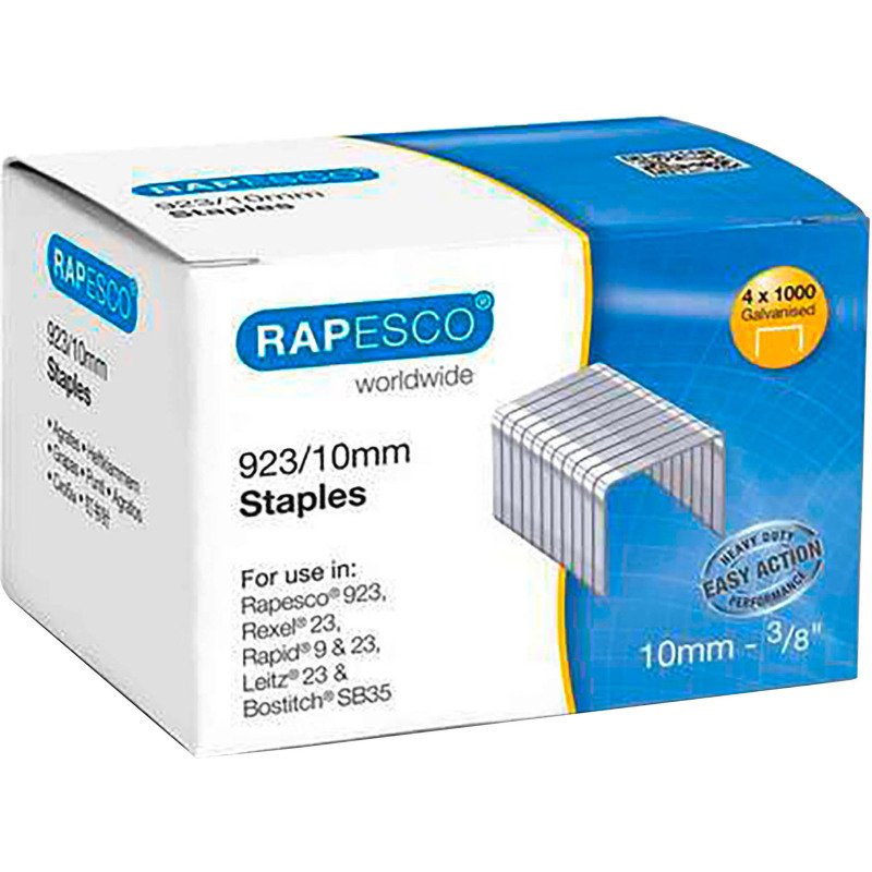 Agrafes Rapesco galvanisées 923/10 - Boîte 4000