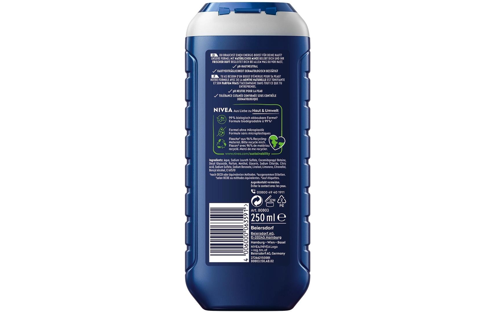 Duschgel Pflegedusche Energy 250 mlDuschgel für Herren mit Minze und männlich-markantem Duft