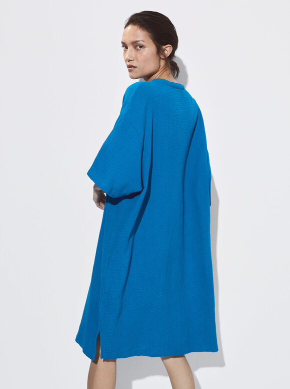 Vestido texturizado - Azul