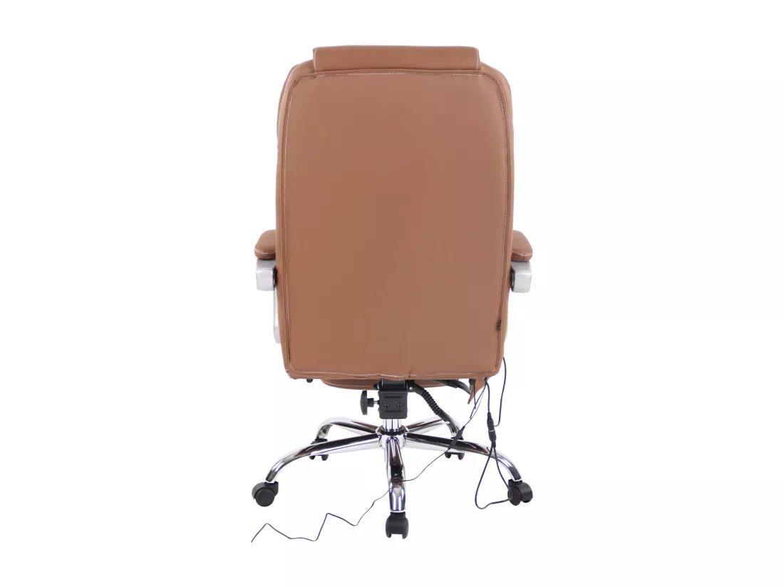 Chaise de bureau - Véritable cuir - Marron clair - Pacific