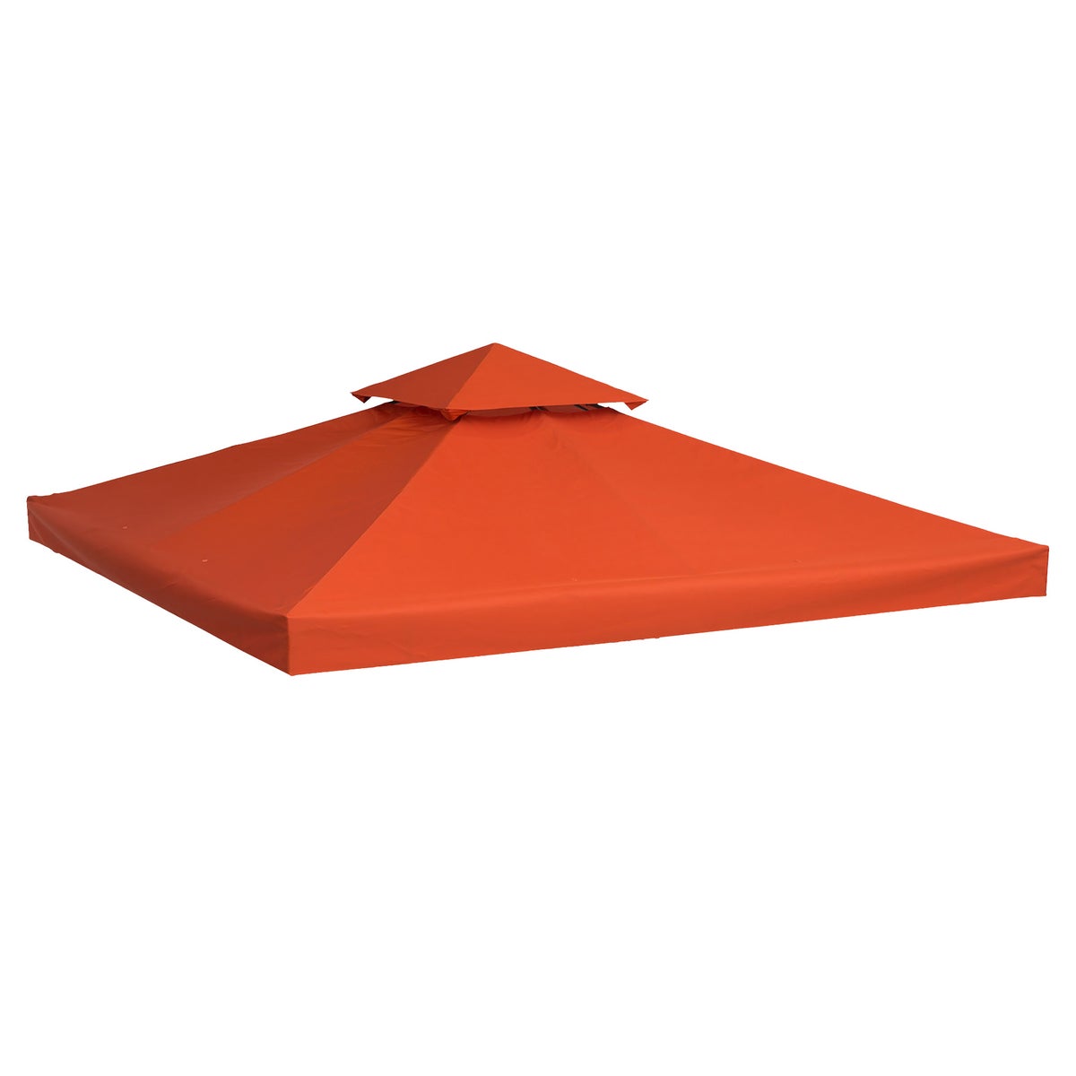 Outsunny vervangingsdak, prieeldak voor metalen prieel, 3x3m, polyester, roestrood