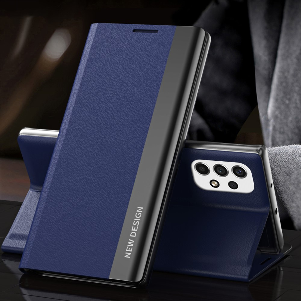 Samsung Galaxy A33 5G Leder Tasche Flip Cover   Magnetverschluss - Dunkelblau