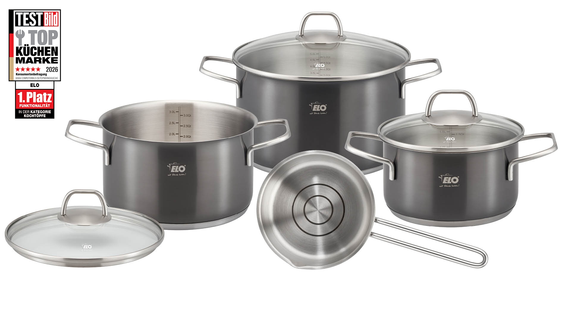 Elo Topf-Set »Twice Select Topfset 6-teilig« Set, 6 Stk. tlg. Edelstahl 18/10