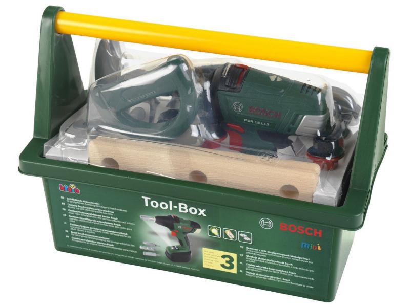 Klein-Toys Handwerker BOSCH Toolbox   Akkuschrauber Werkzeug-Set