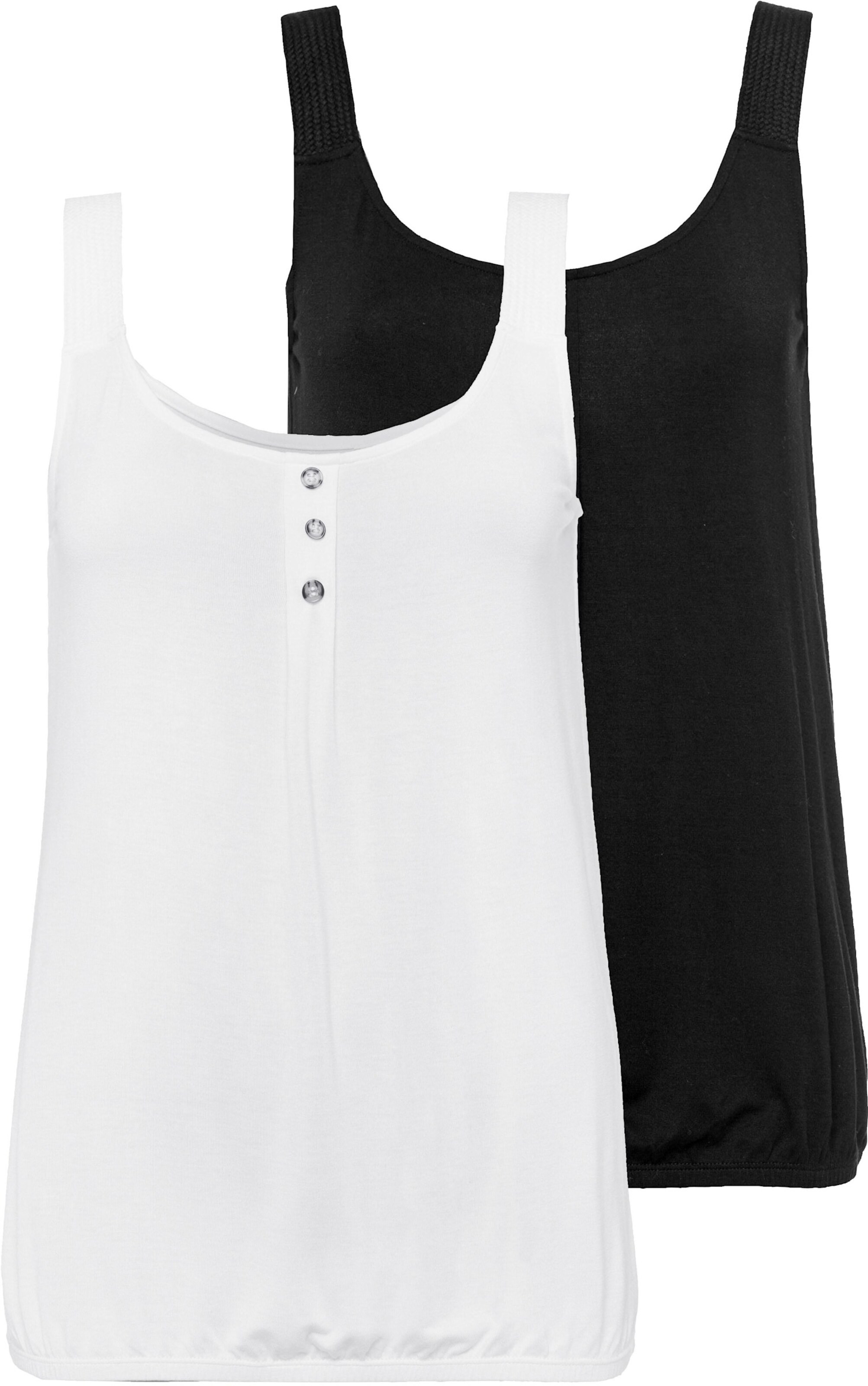 LASCANA Strandtop in creme, schwarz