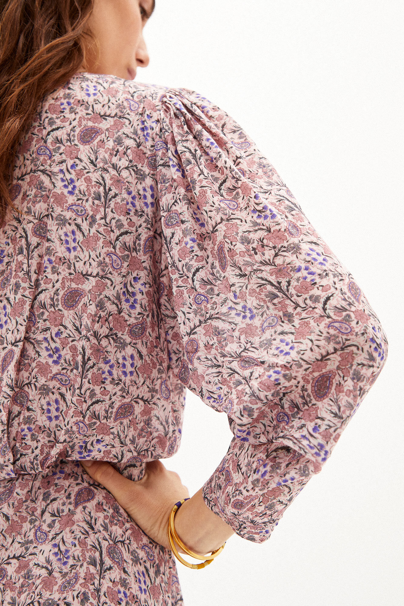 Vestido midi Aspen Jacquard - Rosa