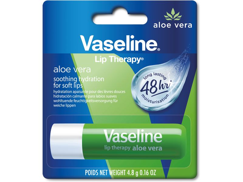 Vaseline Lippenpflege Aloe Vera 4.8 g Feuchtigkeitsspendende Lippenpomade mit Aloe Vera für weiche und gesunde Lippen