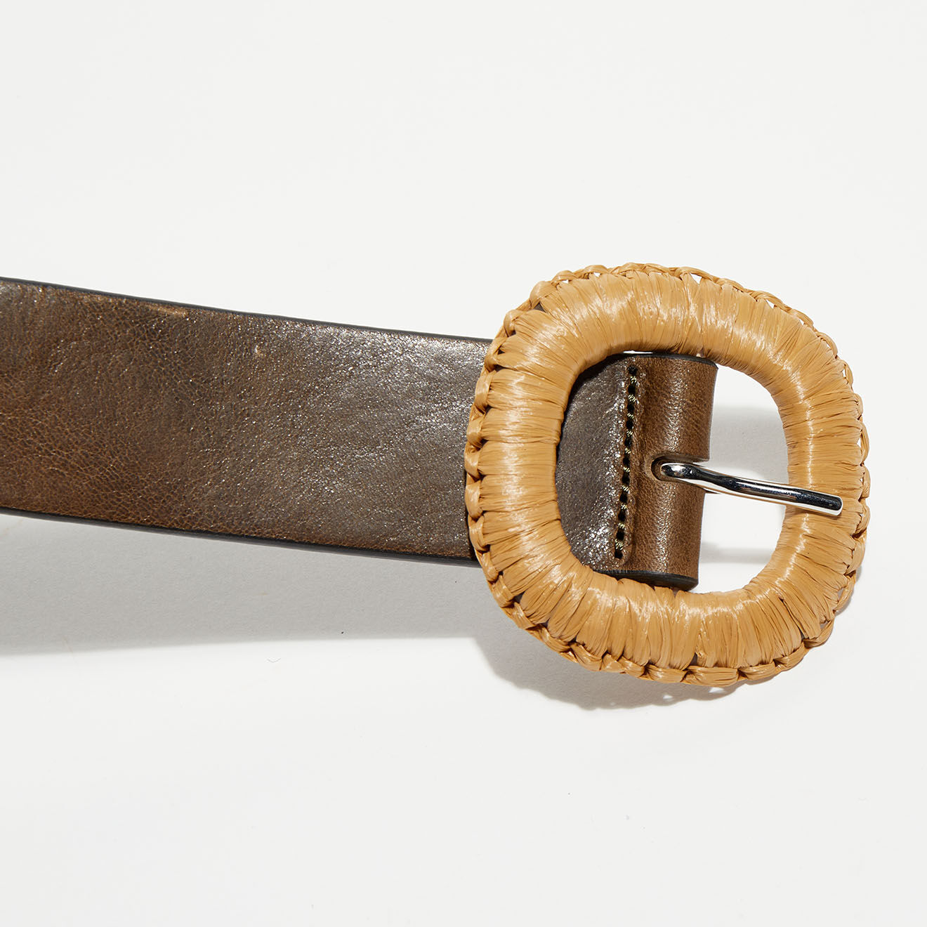 Hartford Ceinture en Cuir Annia kaki/marron