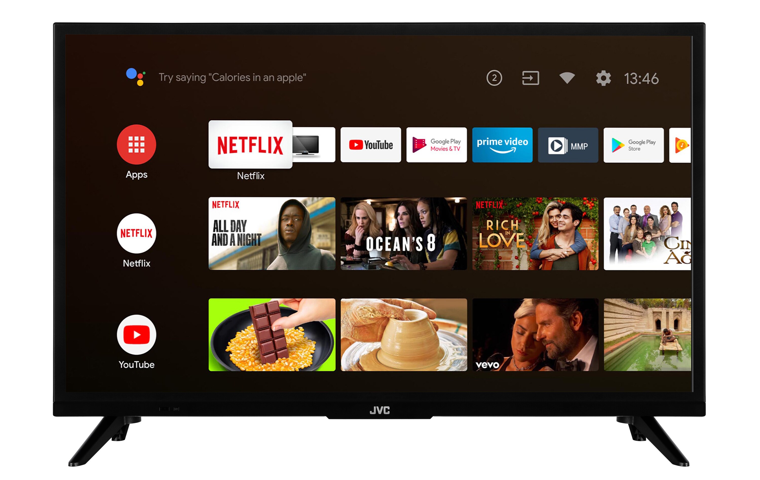 JVC LT-24VAH3255 24 Zoll Fernseher/Android TV (HD Ready, HDR, Triple-Tuner, Smart TV)