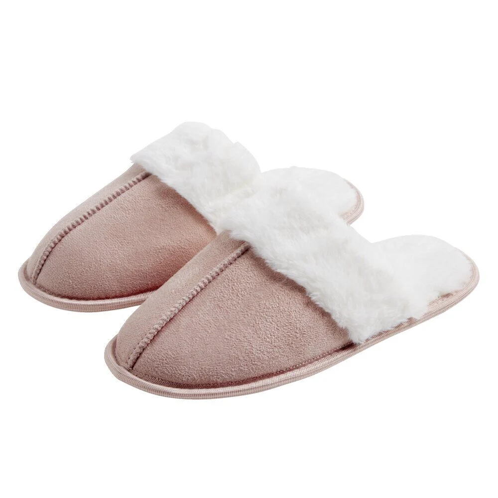 Chaussons mules femme roses fourrées T36/37