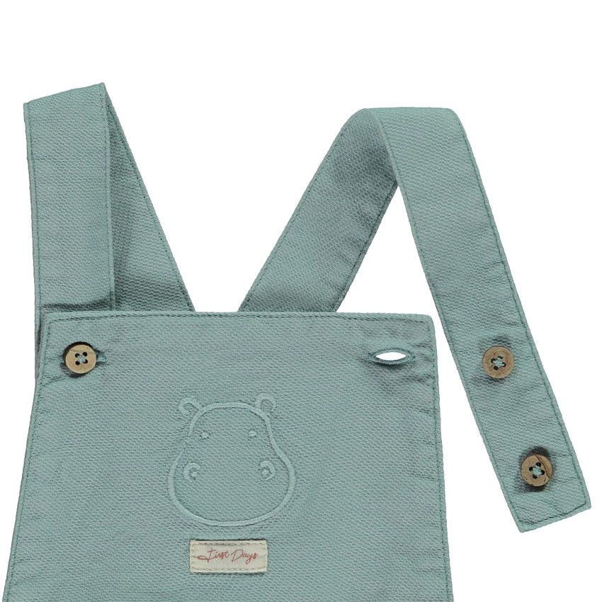 Ensemble 2 pièces avec barboteuse brodée pour bébé garçon - Bleu moyen