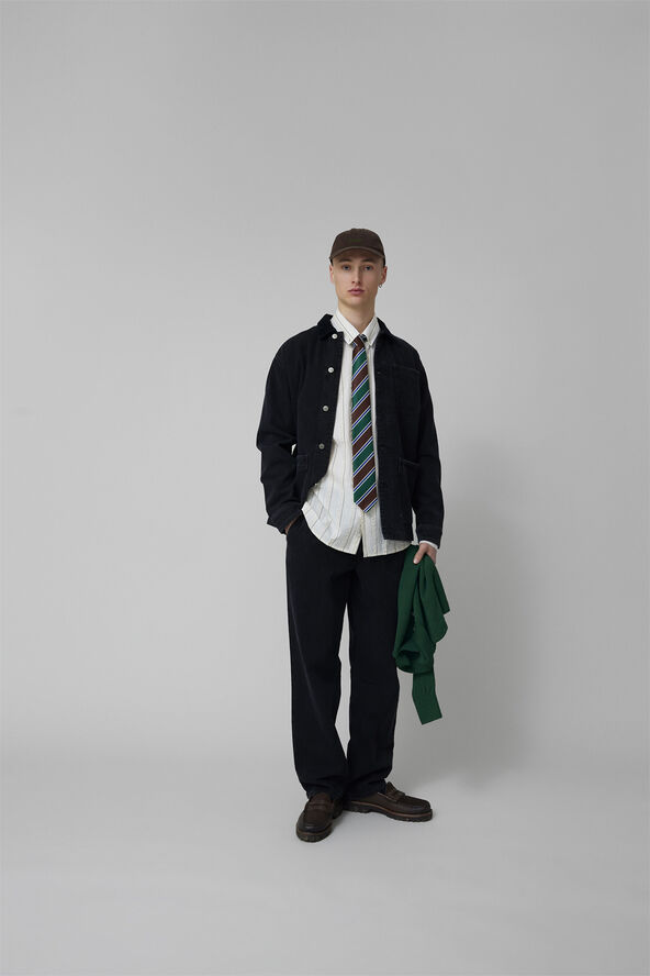 Forét CLAY PANTS Washed black den