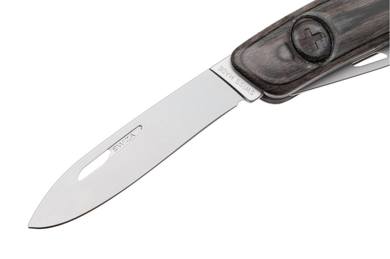 Swiza D03 AM, KNI.0036.6510, Laminate Black, Zwitsers zakmes, 6 tools
