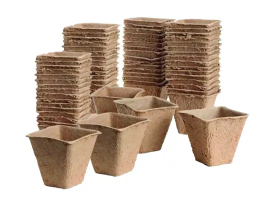 Pots de plantation bio sans tourbe 80 pots - 6 cm - carrés
