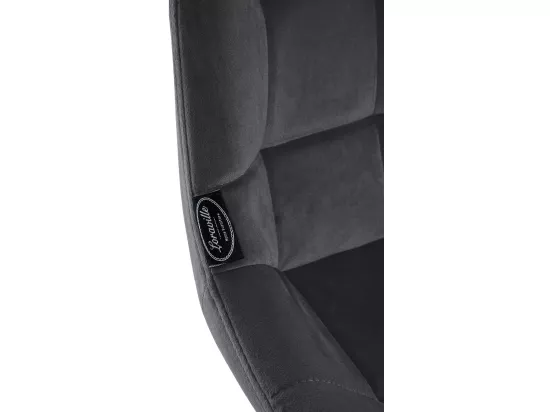 Tabouret de bar - Velours & Métal - Gris foncé - Weston