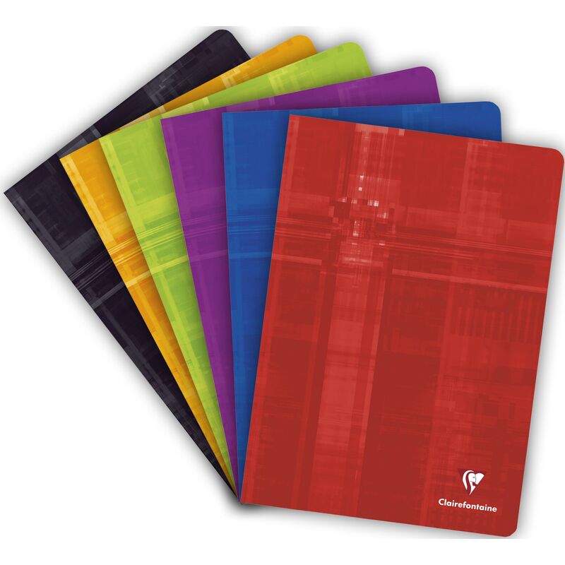 Clairefontaine Schulheft, A4, kariert 5 mm, assortiert