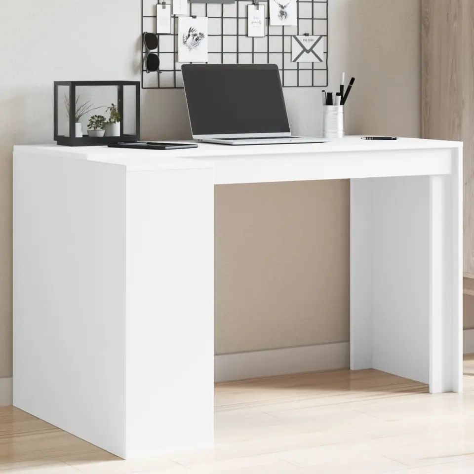 vidaXL - Bureau - Wit - Bewerkt hout