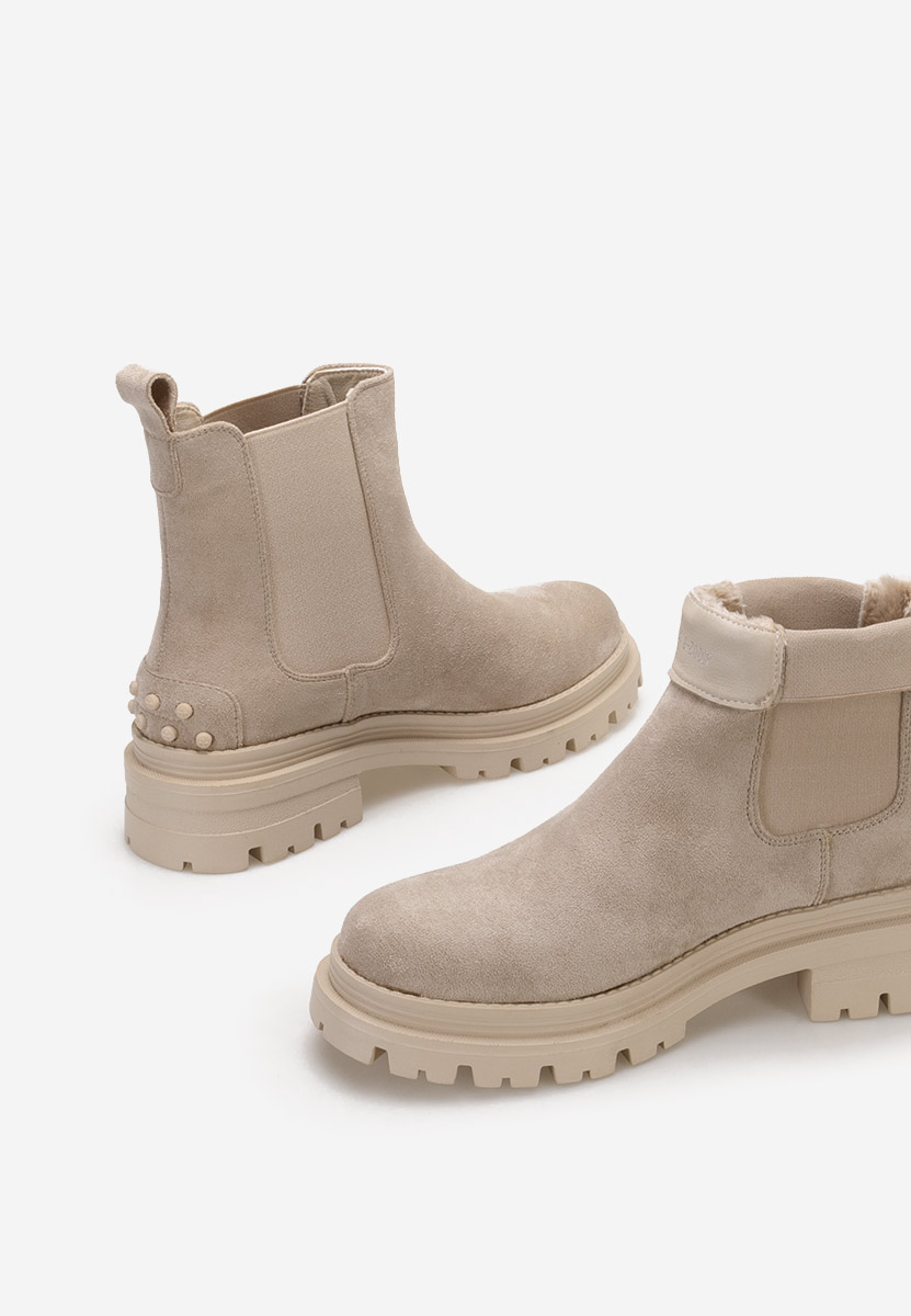 Bottines chelsea femme beige Sallia