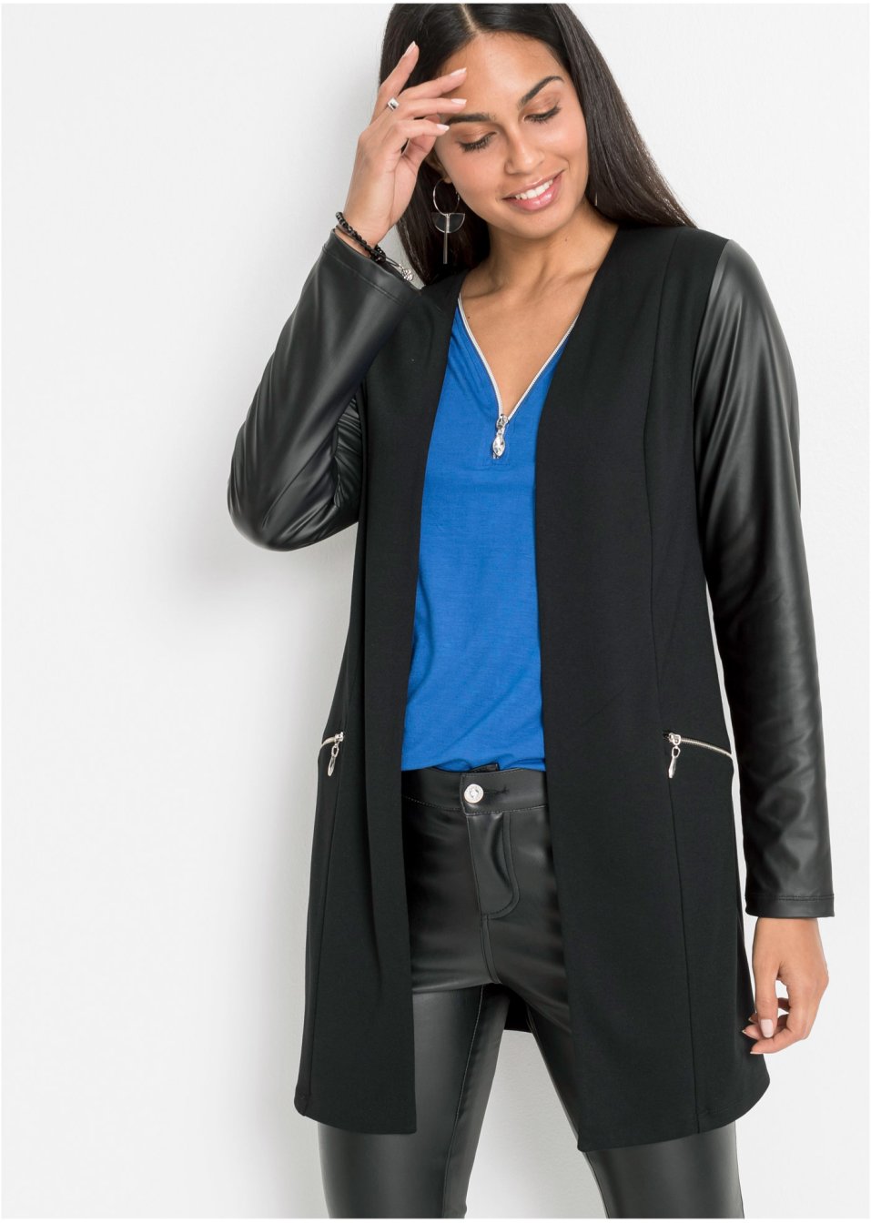 Veste à manches contrastantes