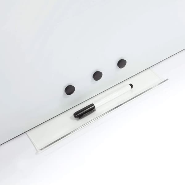 Whiteboard rammeløs 57x45 cm hvid - inkl. 30 cm pennebakke, 1 marker og 3 magneter