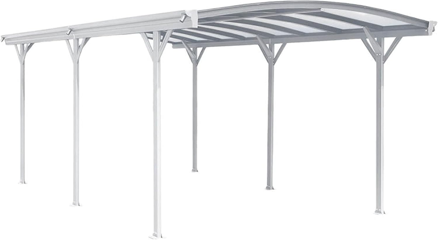 Design Carport London Aluminium Doppelstegplatten Beschichtung gegen UV-Strahlung, Farbe wählen:Weiß