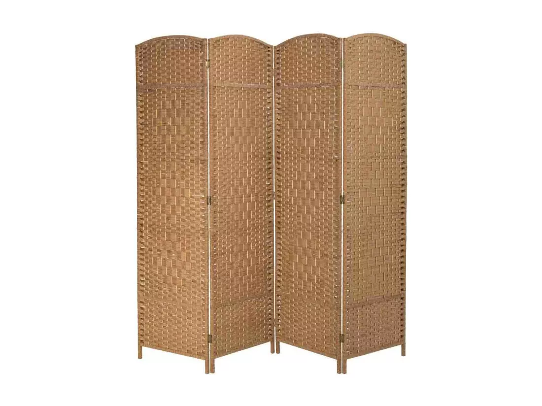 Paravent en osier 4 panneaux 50(x4)x3x180