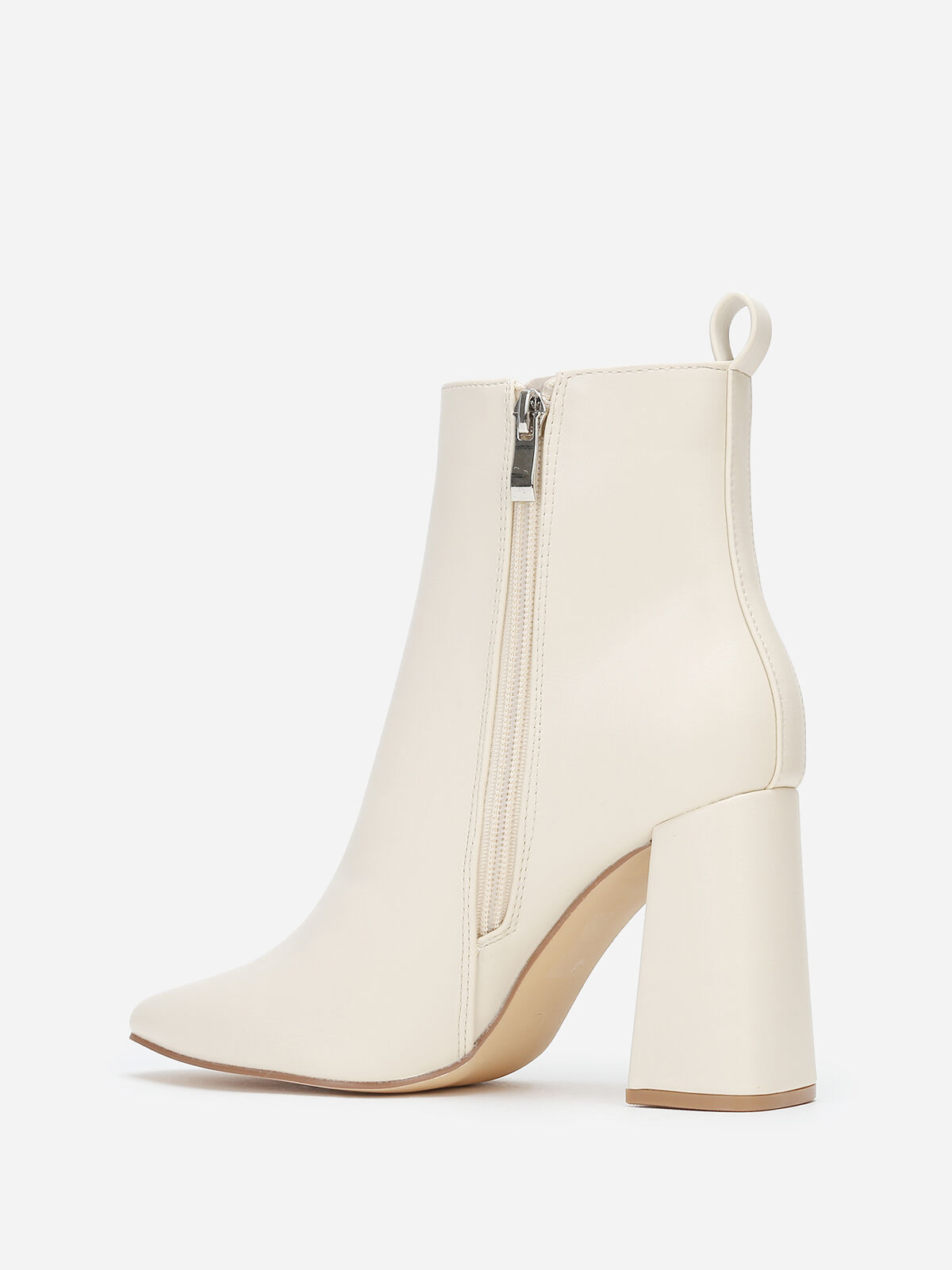 Bottines Chelsea à bout carré- Beige