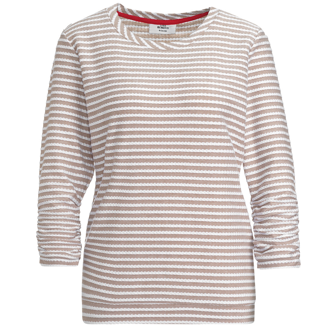 Gina Benotti Damen Shirt mit Bio-Baumwolle beige / weiss