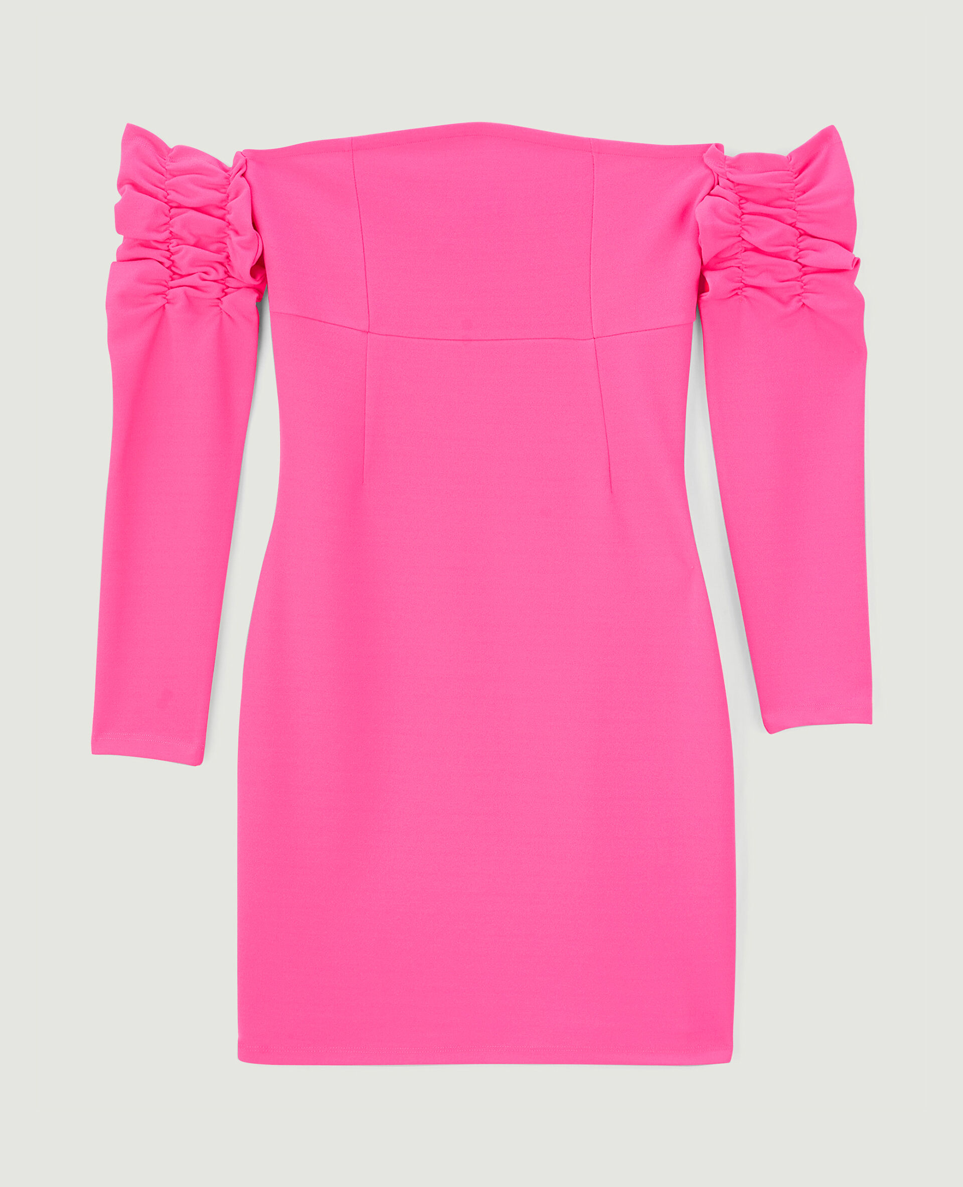 Robe courte en maille encolure Bardot - Rose