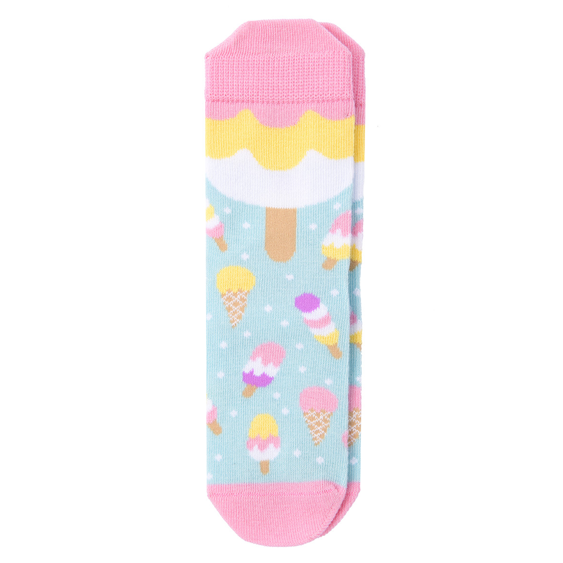 1 Paar Mädchen Socken mit Eis-Motiven allover hellblau