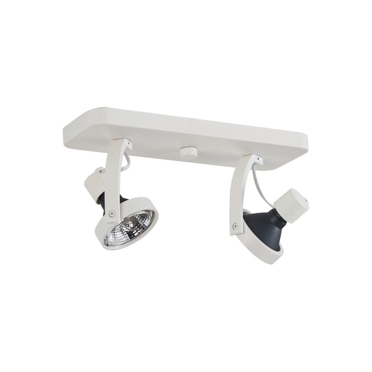Design plafondspot wit GU10 70mm 2-lichts draai- en kantelbaar - Vo